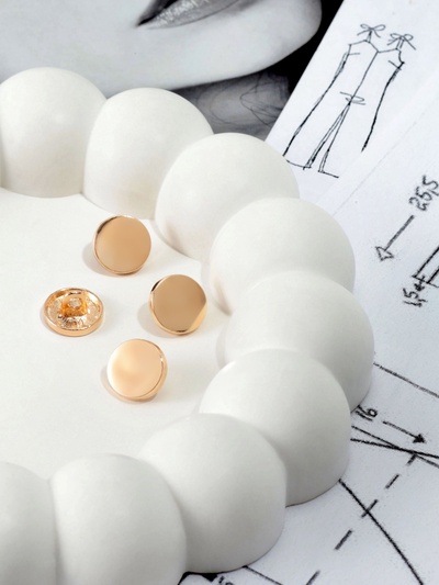 Пуговицы на ножке, металлические, d=11 мм, набор 10 шт., матовые, цвет золотой