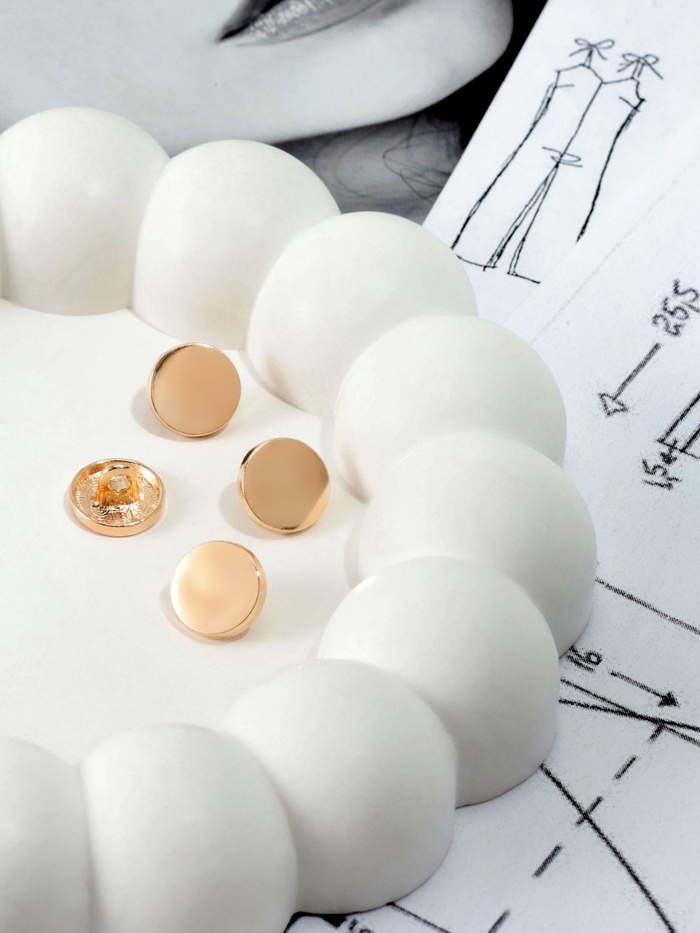 Пуговицы на ножке, металлические, d=11 мм, набор 10 шт., матовые, цвет золотой