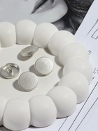 Набор металлических пуговиц на ножке, d=18 мм, 10 шт., цвет серебряный матовый - Фото 2