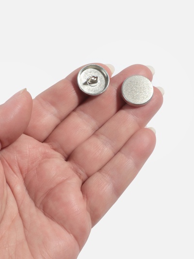 Набор металлических пуговиц на ножке, d = 18 мм, 10 шт, цвет серебряный матовый