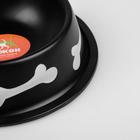 Миска с косточками, железная с нескользящим основанием 15 х 3,5 см, 150 мл, чёрная - Фото 3