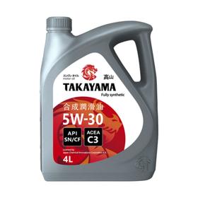 Масло Takayama 5W-30 API SN/СF C3, синтетическое, пластик, 4 л