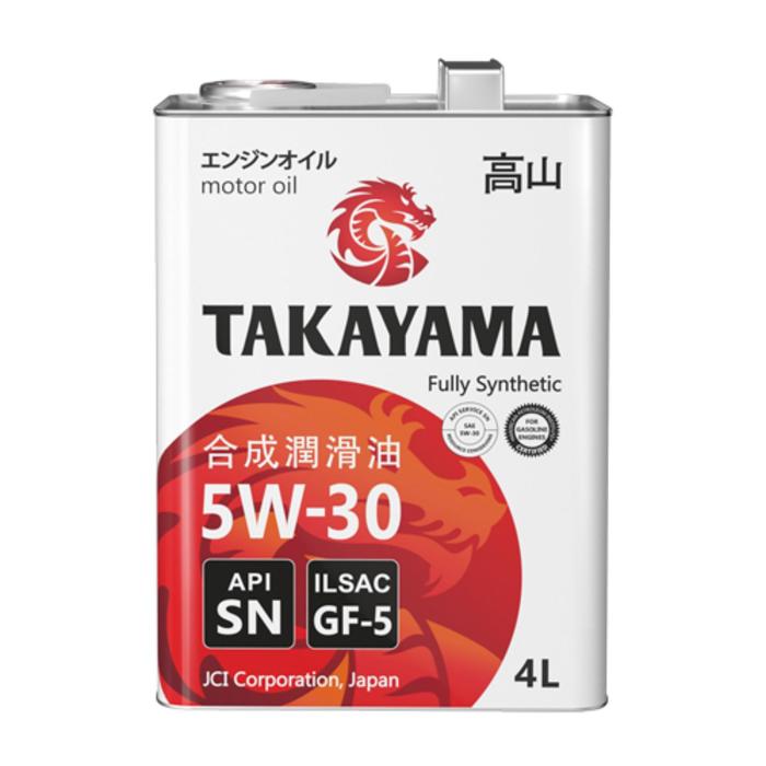 Масло Takayama 5W-30 ILSAC GF-5. API SN, синтетическое, 4 л - Фото 1