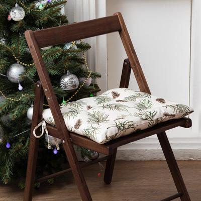 Подушка на стул новогодняя «Этель» Christmas tree, 42×42 см, бежевая