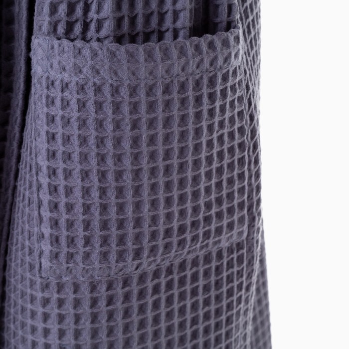 Халат вафельный мужской удлиненный Этель "Boho" размер 50-52, цвет тёмно-серый, 100% хлопок, 290 г/м2 - фото 1910238321