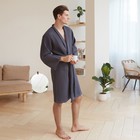 Халат вафельный мужской удлиненный Этель «Boho» размер 54-56, цвет тёмно-серый, 100% хлопок, 290 г/м² - Фото 4