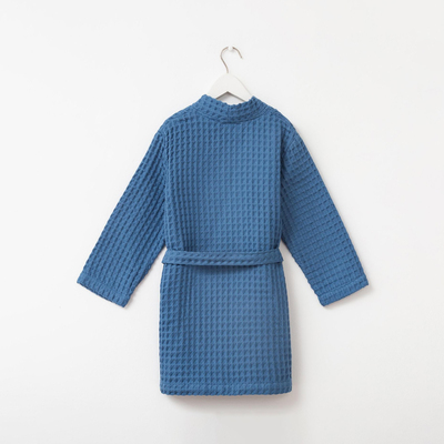 Халат вафельный детский Крошка Я Boho р.34 (122-128 см) цв. синий, 100%хл, 290 г/м²