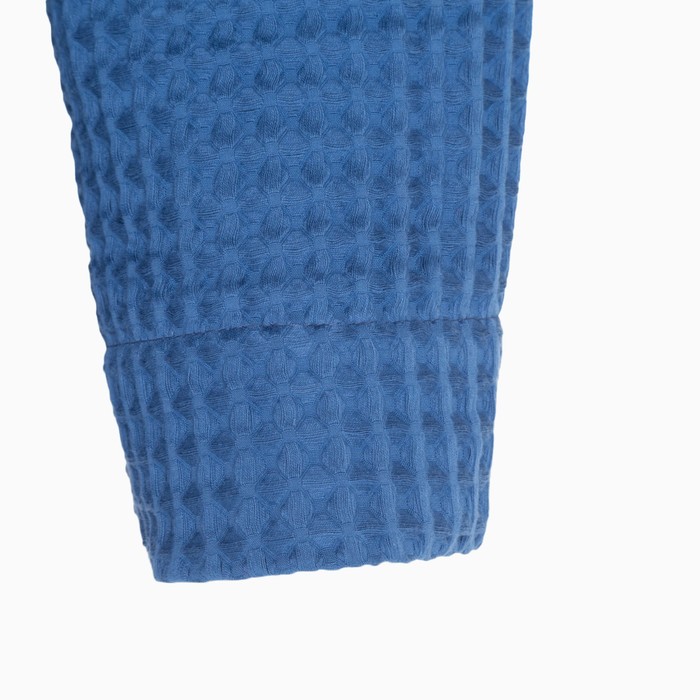 Халат вафельный мужской удлиненный Этель "Boho" размер 54-56, цвет синий, 100% хлопок, 290 г/м2 - фото 1910238372