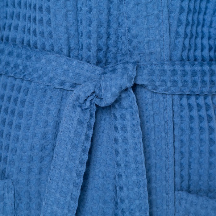 Халат вафельный мужской удлиненный Этель "Boho" размер 54-56, цвет синий, 100% хлопок, 290 г/м2 - фото 1910238373