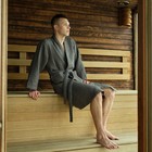 Халат вафельный мужской удлиненный Этель «Boho» размер 50-52, цвет светло-серый, 100% хлопок, 290 г/м² - Фото 8