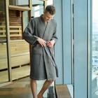 Халат вафельный мужской удлиненный Этель «Boho» размер 50-52, цвет светло-серый, 100% хлопок, 290 г/м² - Фото 5