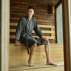 Халат вафельный мужской удлиненный Этель «Boho» размер 50-52, цвет светло-серый, 100% хлопок, 290 г/м² - Фото 6