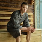 Халат вафельный мужской удлиненный «Этель» Boho, размер 54-56, светло-серый - Фото 7