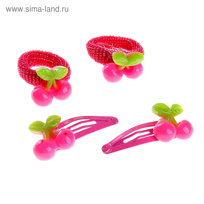 Набор детский для волос "Выбражулька", вишенки - Фото 1