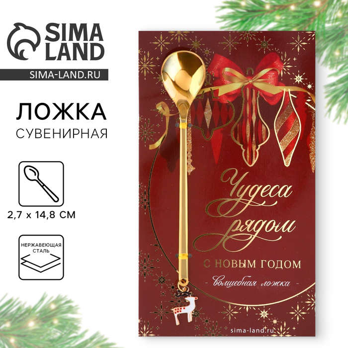 Ложка столовая с акриловым подвесом «Чудеса рядом», нержавеющая сталь, 14. 8 х 2.7 см - Фото 1