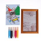 Витражная мини-картина «Енот на санях» - Фото 4