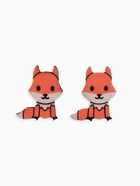 Серьги детские Выбражулька «Лисички», цветные в серебре - Фото 2