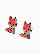 Серьги детские Выбражулька «Лисички», цветные в серебре - Фото 3