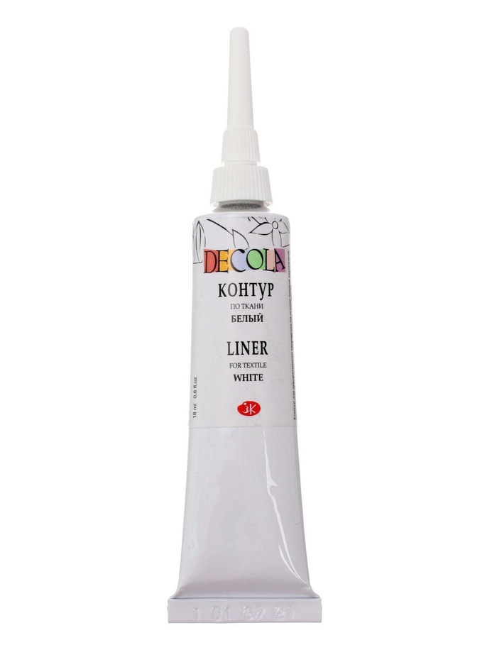 Контур по ткани 18 мл, ЗХК Decola, белый (5403104) - Фото 1