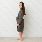 Халат вафельный детский Крошка Я Boho размер 34 (122-128 см) светло серый, 100% хлопок 290 г/м² - Фото 2