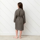 Халат вафельный детский Крошка Я Boho размер 34 (122-128 см) светло серый, 100% хлопок 290 г/м² - Фото 4