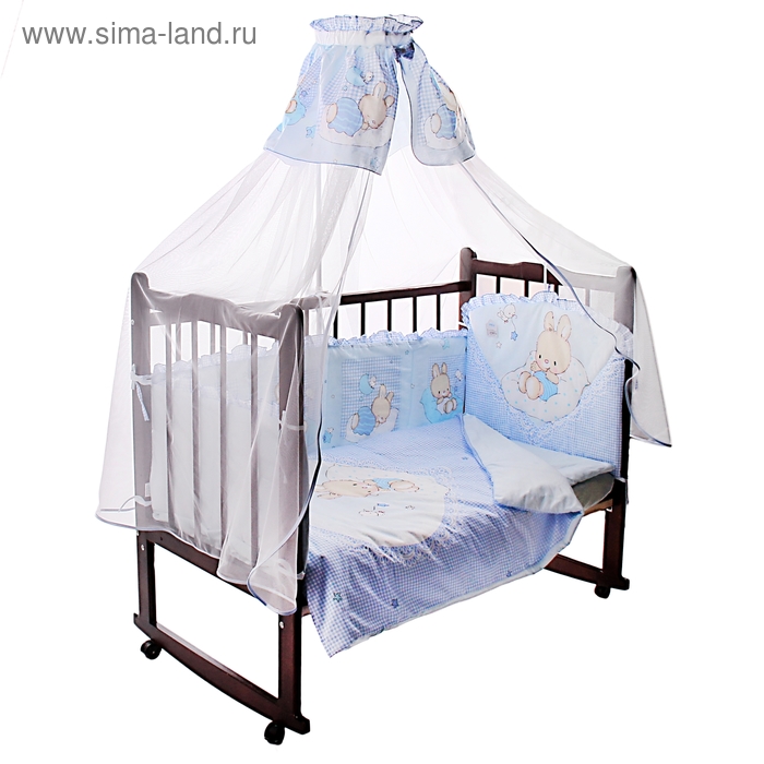 Комплект в кроватку "Степашка", 7 предметов, цвет голубой - Фото 1