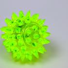 Мяч светящийся для животных малый, TPR, 4,5 см, жёлтый - Фото 3