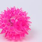 Мяч светящийся для животных малый, TPR, 4,5 см, розовый - фото 6477524
