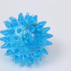 Мяч светящийся для животных малый, TPR, 4,5 см, голубой - Фото 4