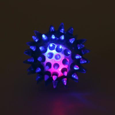 Мяч для животных малый, 4.5 см, светящийся, TPR, голубой