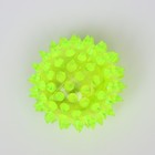 Мяч светящийся для собак средний, TPR, 5,5 см, жёлтый - Фото 2