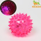 Мяч светящийся для собак средний, TPR, 5,5 см, розовый - фото 318667779