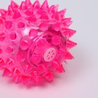 Мяч светящийся для собак средний, TPR, 5,5 см, розовый - Фото 3