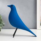 Сувенир полистоун "Птица" ярко-синяя 28х23,5 см - фото 21375610