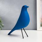 Сувенир полистоун "Птица" ярко-синяя 28х23,5 см - фото 21375612