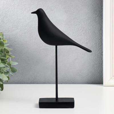Фигурка полистоун «Птица: длинные лапки», чёрная, 23×17 см
