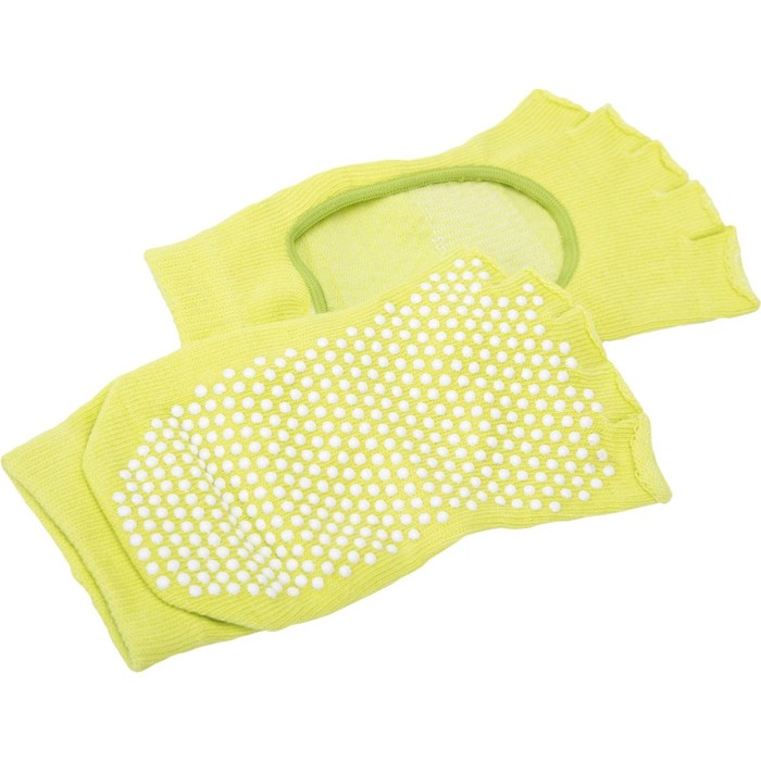 Носки для занятий йогой Bradex, противоскользящие, с открытыми пальцами, желтые - Фото 1