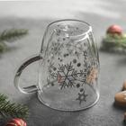 Кружка стеклянная с двойными стенками Magistro «Дуо. Морозный узор», 300 мл - Фото 3