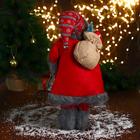 Дед Мороз "В красном клетчатом свитере, с фонариком" 23х45 см - Фото 4