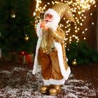 Дед Мороз "В золотом костюме, с ёлочкой и подарками" 23х45 см - фото 3736021