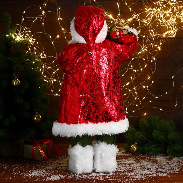 Дед Мороз "В зелёном костюме, с мешком подарков" 60 см - фото 1891140206