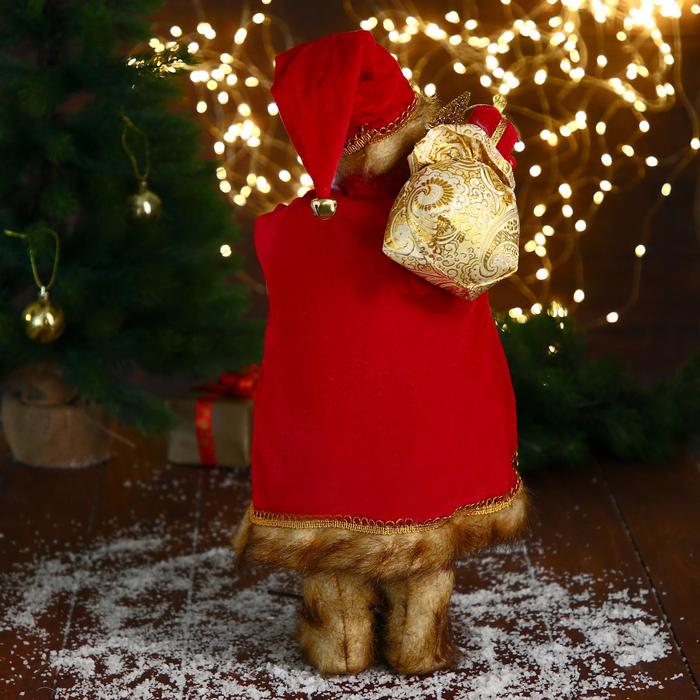 Дед Мороз "В золотом кафтане, с венком" 45 см - фото 1891140230