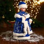 Снегурочка под ёлку «Зимнее волшебство. В синей шубке и шапочке» двигается, 40 см - Фото 2