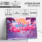 Алмазная мозаика с частичным заполнением на подрамнике «Розовые фламинго», 40 х 50 см - Фото 1