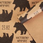 Бумага упаковочная крафтовая «Медведь 23 февраля», 50 х 70 см - фото 318668092