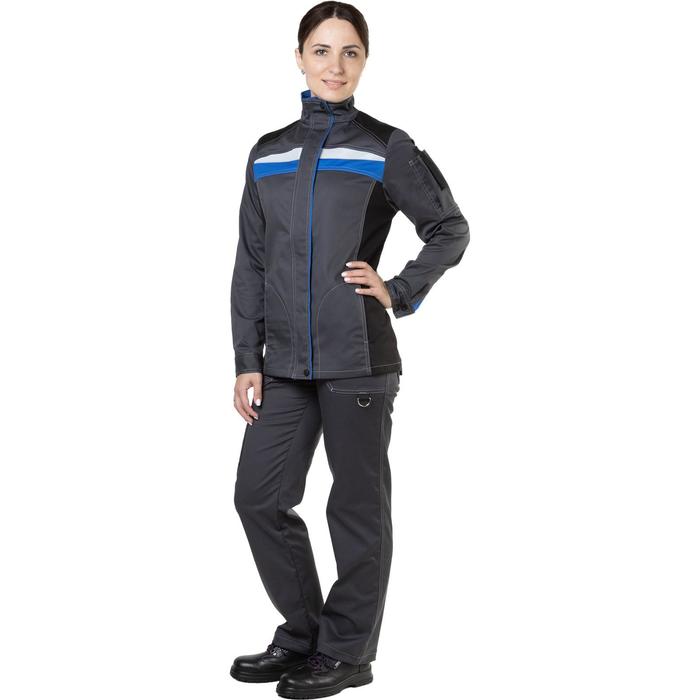 Куртка рабочая женская, цвет серый/голубой, размер 44-46, рост 158-164 - фото 1907305279