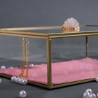 Органайзер для хранения «Кристалл», с крышкой, стеклянный, 1 секция, 25 × 18,3 × 11 см, цвет прозрачный/медный/розовый - Фото 11