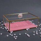 Органайзер для хранения «Кристалл», с крышкой, стеклянный, 1 секция, 25 × 18,3 × 11 см, цвет прозрачный/медный/розовый - Фото 5