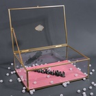 Органайзер для хранения «Кристалл», с крышкой, стеклянный, 1 секция, 25 × 18,3 × 11 см, цвет прозрачный/медный/розовый - Фото 4