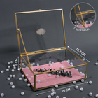 Шкатулка для украшений «Кристалл», с крышкой, стеклянный, 1 секция, 20×16.8×9 см, цвет медный, розовый - Фото 2